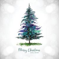 Hand draw winter christmas tree card background vector