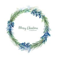 Beautiful artistic christmas wreath decorative card background vector