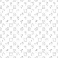 Vector seamless pattern of various beverages and cocktails is made of line icons. Perfect for web sites, wraps, wallpapers, postcards