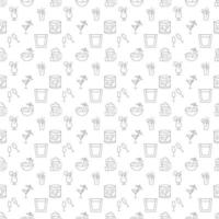 Vector seamless pattern of various beverages and cocktails is made of line icons. Perfect for web sites, wraps, wallpapers, postcards