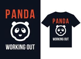 Panda Working Out illustrations for print-ready T-Shirts design vector