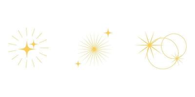 conjunto de estrellas chispeantes. icono y símbolo. ilustración vectorial estrellada aislada sobre fondo blanco vector