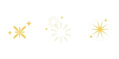 Set of sparking star. Icon and symbol. Starry vector illustration isolated on white background