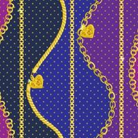 Seamless pattern with retro hand-drawn sketch golden chain on dark background. Drawing engraving texture. Great design for fashion, textile, decorative frame, yacht style card.