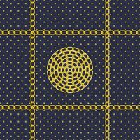 Seamless pattern with retro hand-drawn sketch golden chain on dark background. Drawing engraving texture. Great design for fashion, textile, decorative frame, yacht style card. vector
