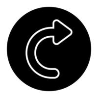 An icon design of turn right arrow vector