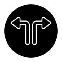 Unique design icon of upward left right arrows vector