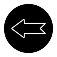 Trendy style icon of left arrow vector