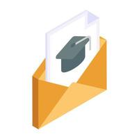 Editable design icon of educational mail vector