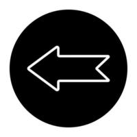 Trendy style icon of left arrow vector