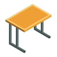 A isometric isometric design icon of desk vector