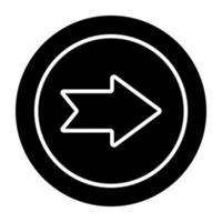 Editable solid design of right arrow vector
