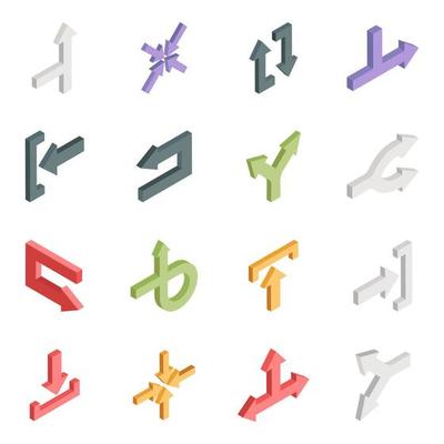 Pack of Arrows Isometric Icons