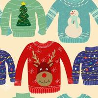 Seamless pattern with ugly sweaters illustration vector