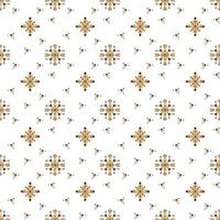 Pattern with snowflakes2. Cute pattern with small and large snowflakes. Cartoon doodle vector illustration.