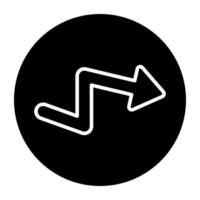 Editable solid design of right arrow vector