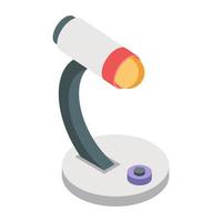 A lab research tool icon, isometric design of microscope vector