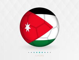 Football ball with Jordan flag pattern, soccer ball with flag of Jordan national team. vector