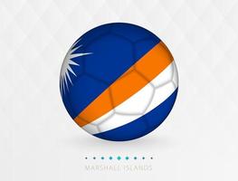 Football ball with Marshall Islands flag pattern, soccer ball with flag of Marshall Islands national team. vector