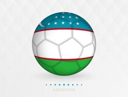 Football ball with Uzbekistan flag pattern, soccer ball with flag of Uzbekistan national team. vector