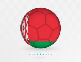 pelota de fútbol con el patrón de la bandera de bielorrusia, pelota de fútbol con la bandera del equipo nacional de bielorrusia. vector