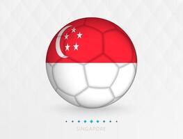 Football ball with Singapore flag pattern, soccer ball with flag of Singapore national team. vector