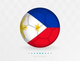Football ball with Philippines flag pattern, soccer ball with flag of Philippines national team. vector