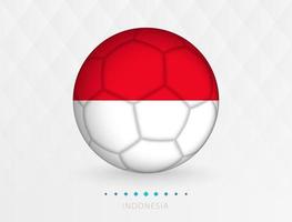 Football ball with Indonesia flag pattern, soccer ball with flag of Indonesia national team. vector