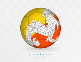 Football ball with Bhutan flag pattern, soccer ball with flag of Bhutan national team. vector