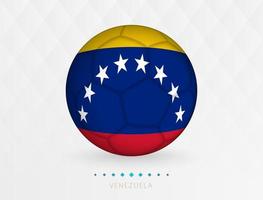 Football ball with Venezuela flag pattern, soccer ball with flag of Venezuela national team. vector