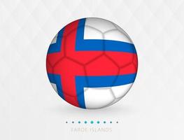 pelota de fútbol con el patrón de la bandera de las islas feroe, pelota de fútbol con la bandera del equipo nacional de las islas feroe. vector