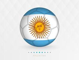 Football ball with Argentina flag pattern, soccer ball with flag of Argentina national team. vector