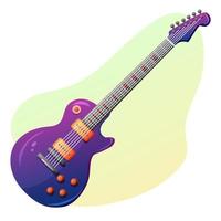 Vector illustration of purple electric guitar. Musical instrument.