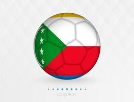 pelota de fútbol con el patrón de la bandera de las comoras, pelota de fútbol con la bandera del equipo nacional de las comoras. vector