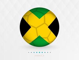 Football ball with Jamaica flag pattern, soccer ball with flag of Jamaica national team. vector