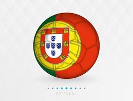 Football ball with Portugal flag pattern, soccer ball with flag of Portugal national team. vector