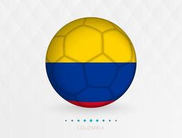 Football ball with Colombia flag pattern, soccer ball with flag of Colombia national team. vector