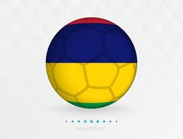 pelota de fútbol con el patrón de la bandera de mauricio, pelota de fútbol con la bandera del equipo nacional de mauricio. vector