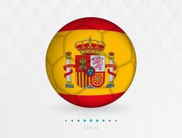 Football ball with Spain flag pattern, soccer ball with flag of Spain national team. vector