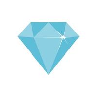 Blue diamond flat icon vector