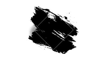 animation de coup de pinceau noir abstrait pour effet de texte. mouvement de trait d'encre rugueux dans le style chinois pour la superposition vidéo et l'espace de copie. peinture rugueuse dans le tiers inférieur du cadre video