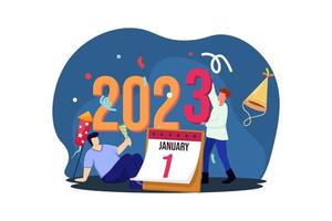 Celebrate 2023 New Year Flat Design vector