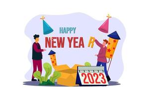 feliz año nuevo diseño plano vector