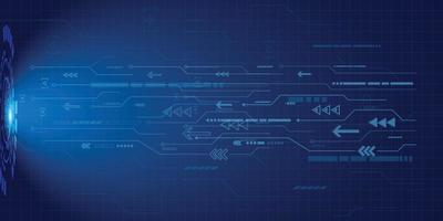 Abstract blue futuristic circuit board pattern for technology background. vector