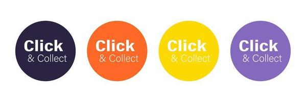 Click and collect on speech bubbles set vector