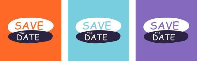 Save the date post in modern style. Set different posters vector