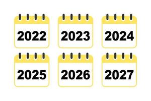 icono de conjunto de calendario sobre fondo blanco. diferentes años vector