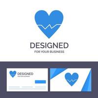 tarjeta de visita creativa y plantilla de logotipo corazón amor latido piel ilustración vectorial vector