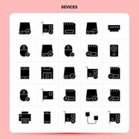 Solid 25 Devices Icon set Vector Glyph Style Design Black Icons Set Web and Mobile Business ideas design Vector Illustration