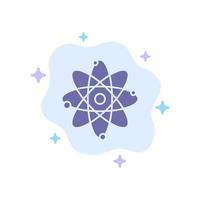 Atom Education Nuclear Blue Icon on Abstract Cloud Background vector